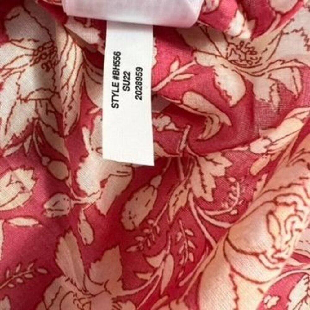 J Crew Cover Up Dress Womens Small Lightweight Long Sleeve Cotton Pink Floral - Picture 7 of 12